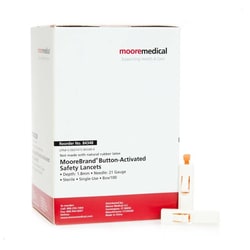Med Vet International MooreBrand Push Button Activation Lancet, 21 Gauge,