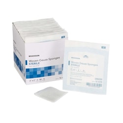 Med Vet International McKesson Sterile Gauze Sponge, 8-Ply, 2 x 2 Inch, 16-4228, 100/Box