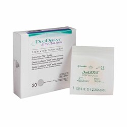 Med Vet International Thin Hydrocolloid Dressing DuoDERM Extra Thin 1-1/2 X 1-3/4 Inch Spot, 187932, 20/Box