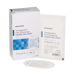 Med Vet International&nbsp;McKesson Octagonal Sterile Dressing with Frame-Style Delivery, 2-3/8 x 2-3/4 Inch, Transparent, 4985, 100/Box