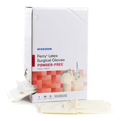 Med Vet International McKesson Perry Performance Plus Surgical Glove, Size 7, Cream, 20-1070N, Pair
