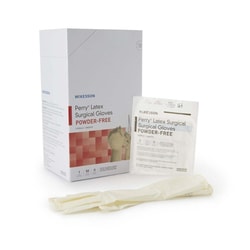 Med Vet International McKesson Perry Performance Plus Surgical Glove, Size 5.5, Cream, 20-1055N, Pair
