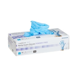Med Vet International&nbsp;McKesson Confiderm 4.5C Nitrile Exam Glove, Large, Blue, NonSterile, 14-658C, 100/Box