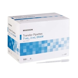 Med Vet International&nbsp;McKesson Transfer Pipette, 7.5 mL, 0.5 to 3 mL Graduation Increments, NonSterile, 559, 500/Box