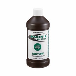 Med Vet International&nbsp;Dakins Solution Quarter Strength Wound Cleanser, 16 oz. Twist Cap Bottle, NonSterile, Antimicrobial, 00436067216, Each