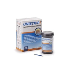 Med Vet International&nbsp;Unistrip&trade; Blood Glucose Test Strips, 50/Box, 89167024850, 24 Boxes