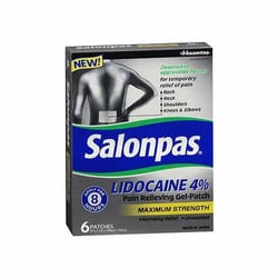 Med Vet International Topical Pain Relief Salonpas 4% Strength Lidocaine Patch, 46581083006, 6/Box