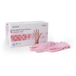 Med Vet International McKesson Pink Nitrile Nitrile Exam Glove, Extra Large,