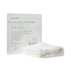 Med Vet International McKesson Sterile X-ray Detectable Gauze Sponge, 16-Ply, 4 x 8 Inch, 16-42447, 10/Tray