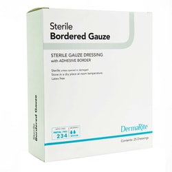 Med Vet International DermaRite Sterile Gauze Adhesive Dressing, 4 x 5
