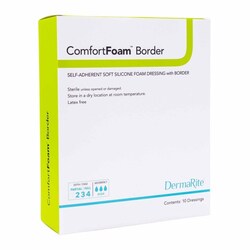Med Vet International&nbsp;Foam Dressing ComfortFoam&trade; Border 5 X 8 Inch With Border Waterproof Backing Silicone Adhesive Elbow / Heel Sterile, 43580, Each