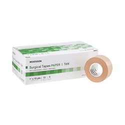 Med Vet International McKesson Paper Medical Tape, 1 Inch x 10 Yard, Tan, 16-47310T, 12/Box