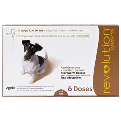 Med Vet International Zoetis Revolution Brown for Dogs, 10.1-20 lbs, 6-pack