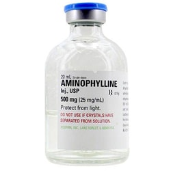 Med Vet International Aminophylline Inj 25mg/ml, 20ml, 25 per Tray500MG