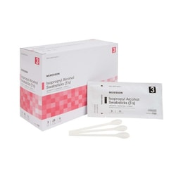 Med Vet International McKesson Impregnated Swabstick, 70% Isopropyl Alcohol, Sterile, 988, 75/Box