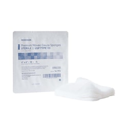 Med Vet International McKesson Sterile USP Type VII Gauze Sponge, 8-Ply, 4 x 4 Inch, 16-193, 1280/Case