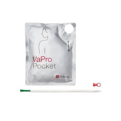 Med Vet International Intermittent Catheter Tray VaPro™ Plus Pocket Straight Tip 14 Fr. Hydrophilic Coated Phthalates-Free PVC, 71144-30, 30/Box