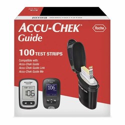 Med Vet International&nbsp;Blood Glucose Test Strips Accu-Chek 100 Strips per Pack, 07453744001, 100/Box