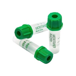 Med Vet International BD Microtainer Capillary Blood Collection Tube Lithium Heparin Additive 200 µL to 400 µL BD Microgard™ Closure Plastic Tube, 365965, 200/Case
