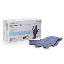 Med Vet International McKesson Confiderm LDC Exam Glove, Extra Large, Blue, NonSterile, 14-6N48C, 230/Box