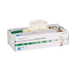 Med Vet International&nbsp;McKesson Confiderm Latex Exam Glove, Large, Ivory, NonSterile, 14-1383, 100/Box