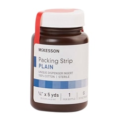 Med Vet International&nbsp;McKesson Nonimpregnated Wound Packing Strip, ¼ Inch x 5 Yard, 61-59120, Each