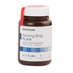 Med Vet International&nbsp;McKesson Nonimpregnated Wound Packing Strip, ¼ Inch x 5 Yard, 61-59120, 12/Case
