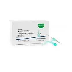 Med Vet International&nbsp;McKesson Prevent HT Blood Collection Needle 21 Gauge 1-1/4 Inch Needle Length Safety Needle Without Tubing Sterile, 16-NBC21GS, 48/Box