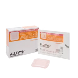 Med Vet International Allevyn Gentle Border Silicone Foam Dressing, 3 x 3 Inch, Sterile, 66800276, 40/Case