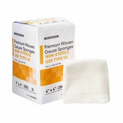 Med Vet International&nbsp;Gauze Sponge McKesson 4 X 4 Inch, NonSterile 8-Ply Square, 42448000, 4000/Case