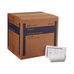 Med Vet International&nbsp;Cast Padding Undercast Webril&trade; 4 Inch X 4 Yard Cotton Sterile, 2502-, Each