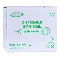 Med Vet International AHS Syringe & Needle, 3mL, Luer Lock, 18G X 1