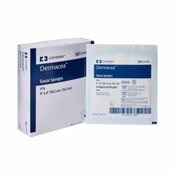 Med Vet International Gauze Sponge Dermacea™ 4 X 4 Inch, Sterile 8-Ply Square, 441001, 2/Pack, 25 Packs