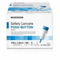 Med Vet International Safety Lancet McKesson 23 Gauge Retractable Push