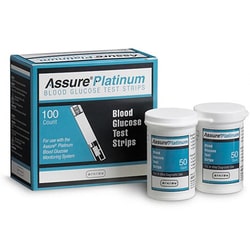 Med Vet International Assure Platinum Blood Glucose Test Strips, 500100, 600/Case