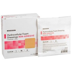 Med Vet International&nbsp;McKesson Nonadhesive without Border Foam Dressing, 4 x 4 Inch, 16-4737, 100/Case