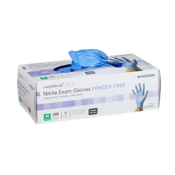 Med Vet International McKesson Confiderm 3.5C Nitrile Exam Glove, Medium, Blue, 14-6976C, 200/Box