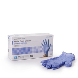 Med Vet International McKesson Confiderm 3.5C Nitrile Exam Glove, Large, Blue, 14-6978C, 2000/Case
