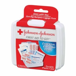 Med Vet International&nbsp;First Aid Kit Johnson and Johnson to Go Plastic Case, 38137008295, Each