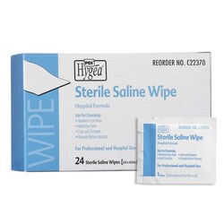 Med Vet International&nbsp;Hygea Unscented Saline Wipe, Individual Packet, 6in x 4in, 24/Box, C22370, 24 Boxes