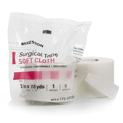 Med Vet International McKesson Cloth Medical Tape, 2 Inch x 10 Yard, White, 172-49220, 12/Case