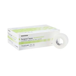 Med Vet International&nbsp;McKesson Silicone Medical Tape, 1 Inch x 5-1/2 Yard, Transparent, 16-48410, 120/Case