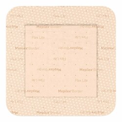 Med Vet International Thin Foam Dressing Mepilex Border Flex Lite 3 X 3 Inch With Border Film Backing Silicone Adhesive Square Sterile, 581200, 5/Box