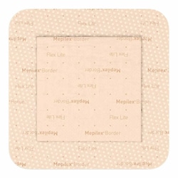 Med Vet International&nbsp;Thin Foam Dressing Mepilex Border Flex Lite 3 X 3 Inch With Border Film Backing Silicone Adhesive Square Sterile, 581200, 5/Box, 14 Boxes