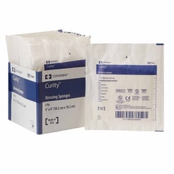 Med Vet International Nonwoven Sponge Curity™ 4 X 4 Inch, Sterile 6-Ply Square, 7084-, 600/Case