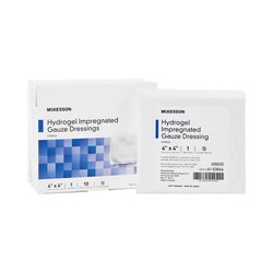 Med Vet International&nbsp;McKesson Hydrogel Gauze Dressing, 4 x 4 Inch, 61-53044, 10/Box