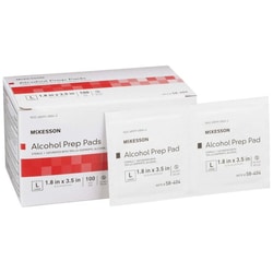 Med Vet International McKesson Alcohol Prep Pad Isopropyl Alcohol, 1-4/5 x 3-1/2 Inch, 58-404, 1000/Case