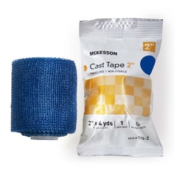 Med Vet International&nbsp;McKesson Blue Cast Tape, 2 Inch x 4 Yard, 115-2B, 10/Box