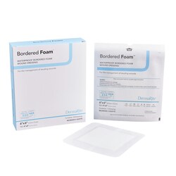 Med Vet International BorderedFoam Adhesive with Border Foam Dressing, 6 x 6 Inch, Sterile, 00297E, Each