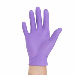 Med Vet International Exam Glove Purple Nitrile-Xtra™ Small NonSterile Nitrile Extended Cuff Length Textured Fingertips Purple Chemo Tested, 50601, 500/Case